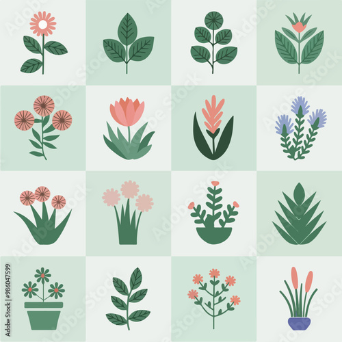 a collection of different flowers including one that says plants and flowers from the garden background