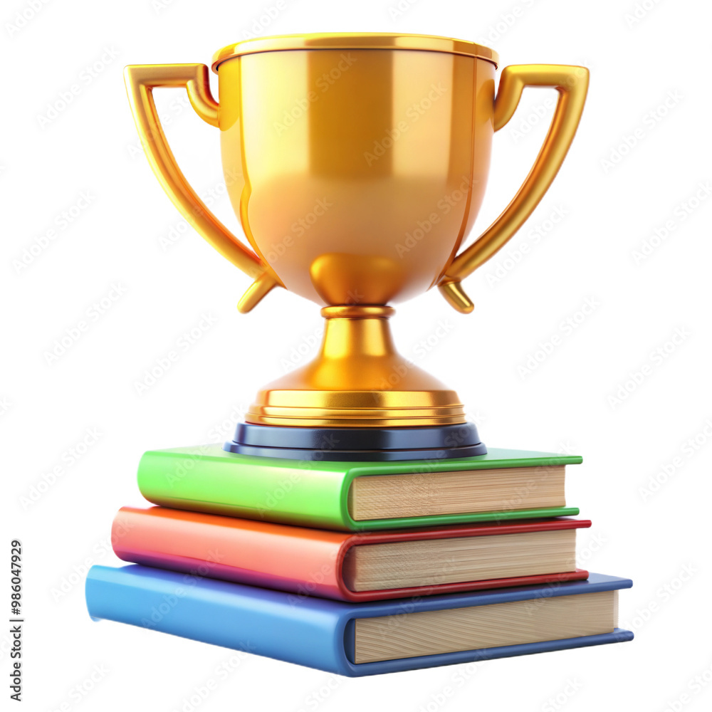 back to school of trophy cute 3d illustration