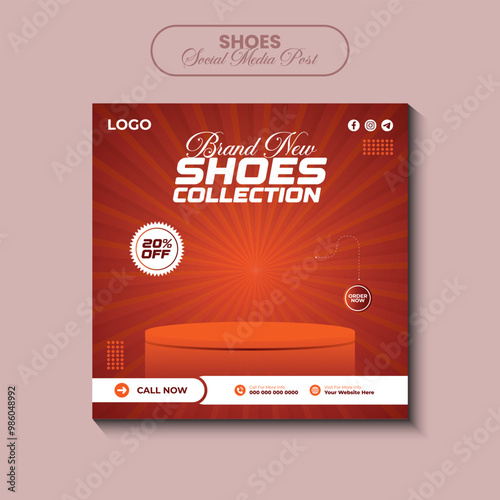 Professional and Elegant Shoes Social Media post Design