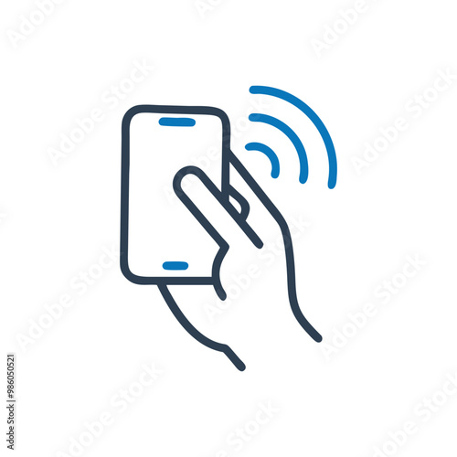 Hand taking a picture with a smartphone symbol, Hand Holding Smartphone Vector Icon