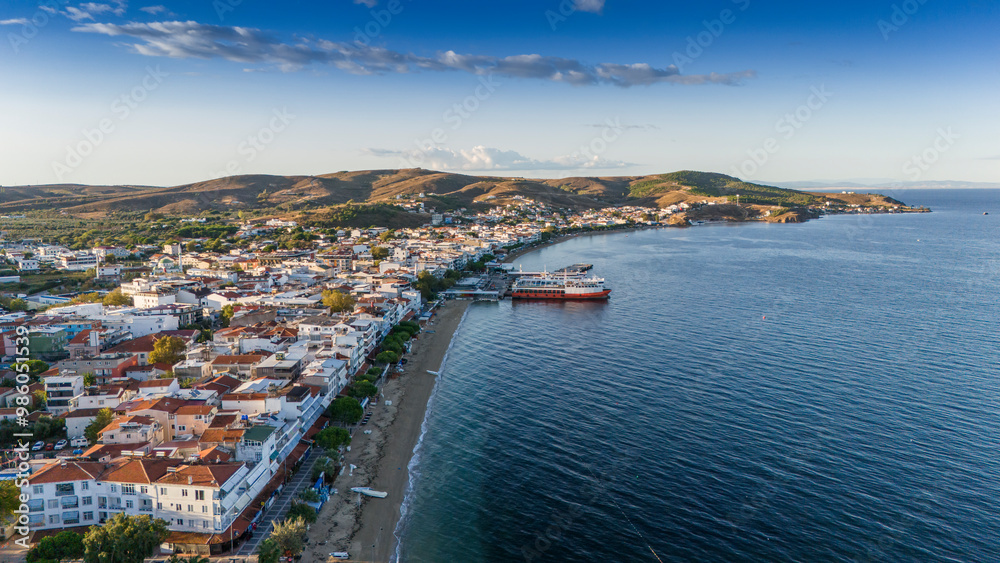 Fototapeta premium Aerial view of&nbsp;Avsa island, Turkey. Avsa Island view from sea in Turkey.