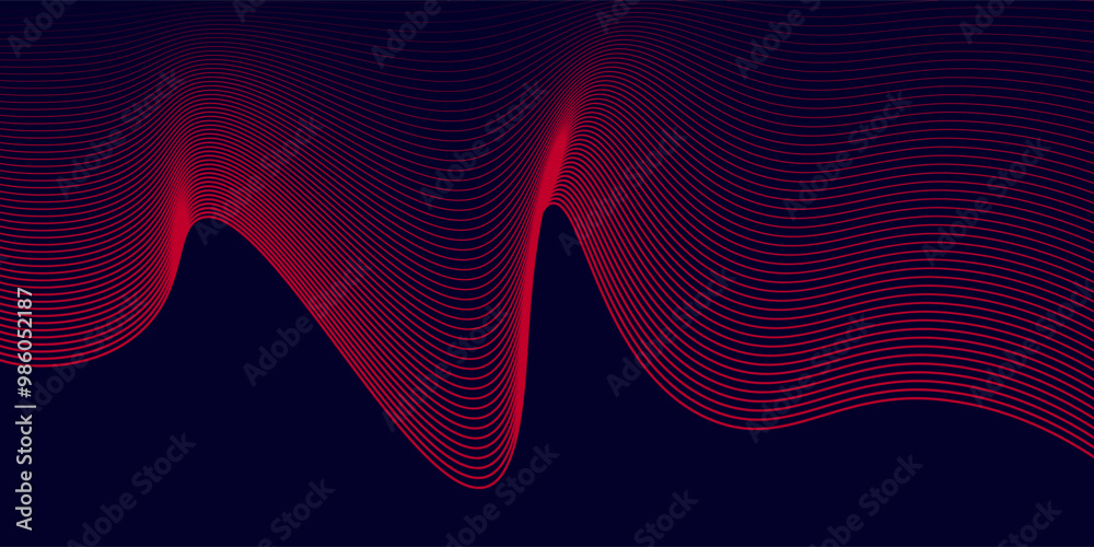 Obraz premium Vector red line background curve element with white space for text and message design, overlapping layers, vector
