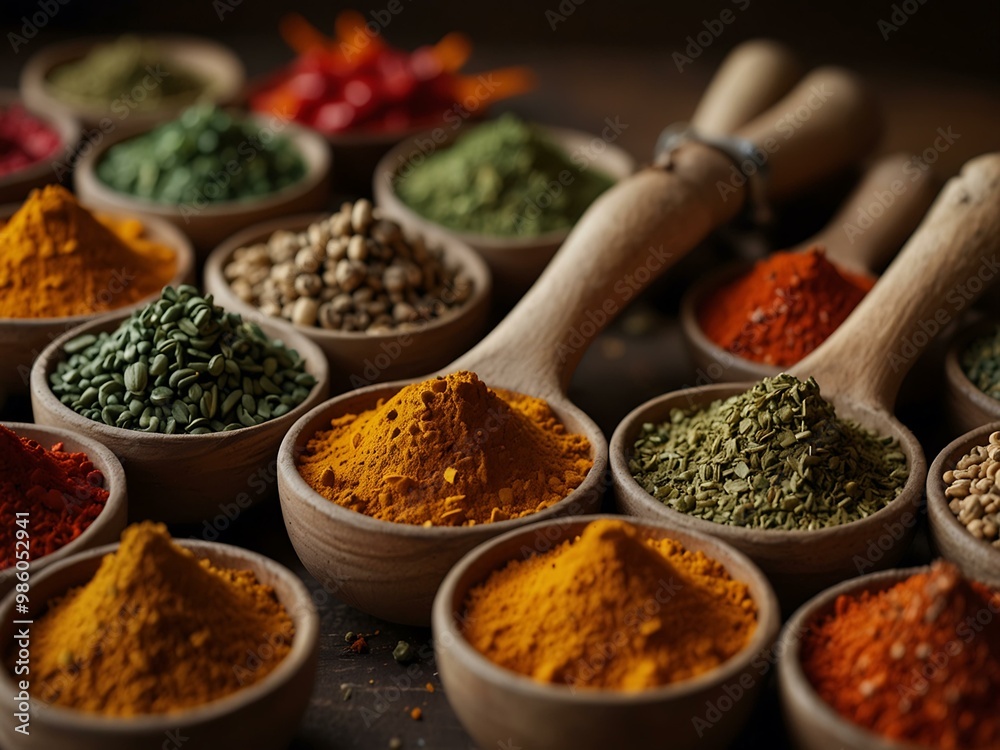 Still-life of colorful spices.