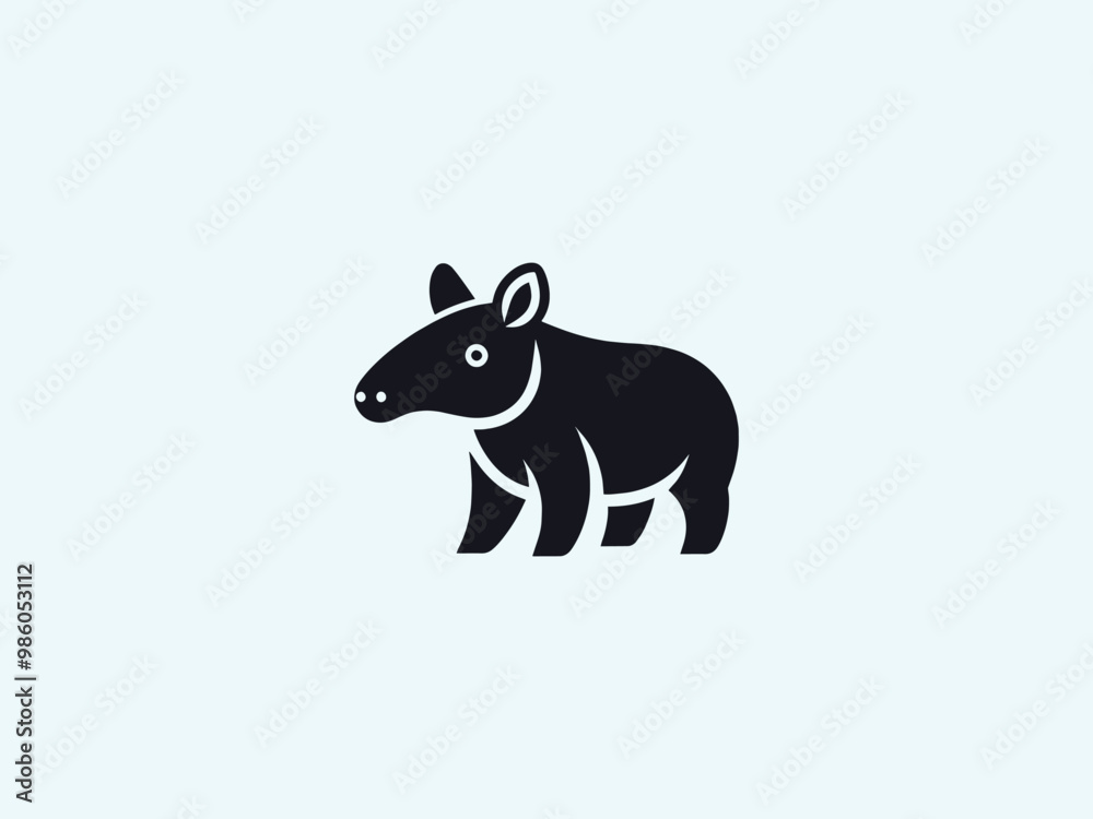 Obraz premium Tapir. Logo, emblem, sign, icon. simple vector illustration, cut out