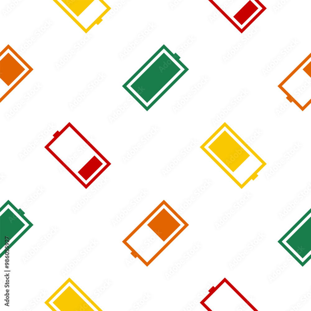 Seamless Pattern with Battery Design. Battery Illustration. Battery Vector. Battery Vector with Charge Status Indicator. Sharp Corner Seamless Pattern with Battery Design. Battery Illustration. Battery Vector. Battery Vector with Charge Status Indicator. Sharp Corner