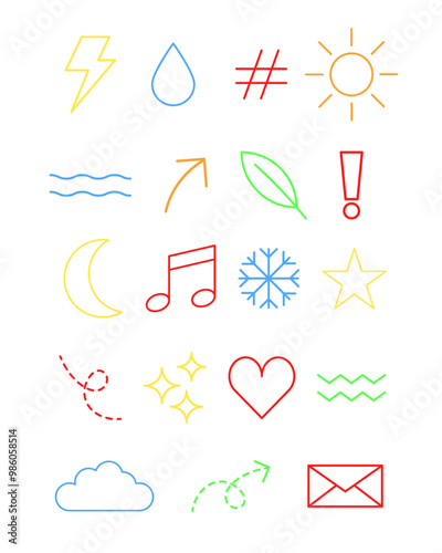 Set of vector color symbols for projects