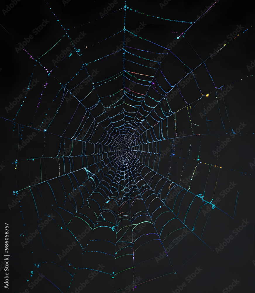 spider web with dew spider on the web background ai generated. spider web with dew spider on the web background ai generated.