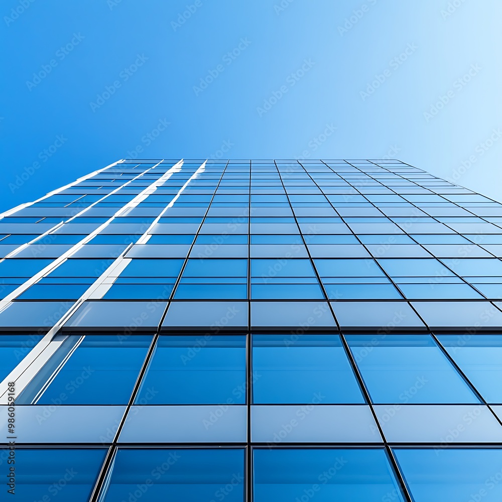 Modern abstract building city Sky glass business blue construction perspective urban exterior Modern abstract building city Sky glass business blue construction perspective urban exterior