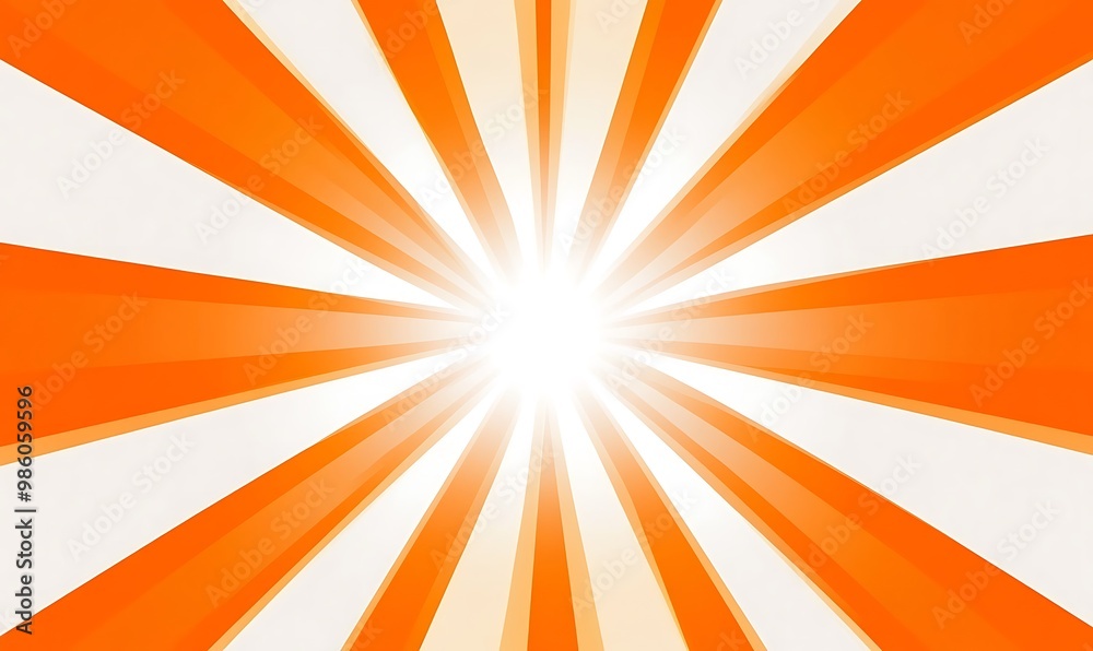 Fototapeta premium Orange and white Sunburst Pattern Background. Rays. Radial. Summer Banner