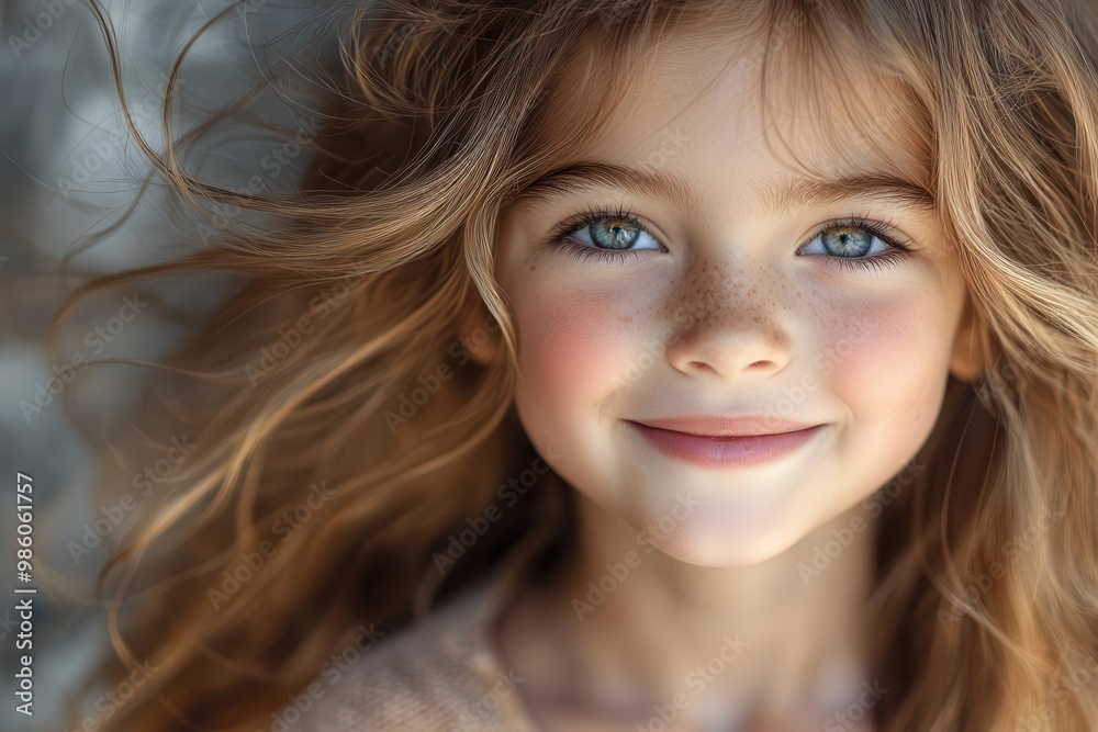 radiant portrait of a young girl with flowing long hair captured midlaugh natural lighting accentuates her joyful expression creating a warm and genuine moment of childhood happiness radiant portrait of a young girl with flowing long hair captured midlaugh natural lighting accentuates her joyful expression creating a warm and genuine moment of childhood happiness