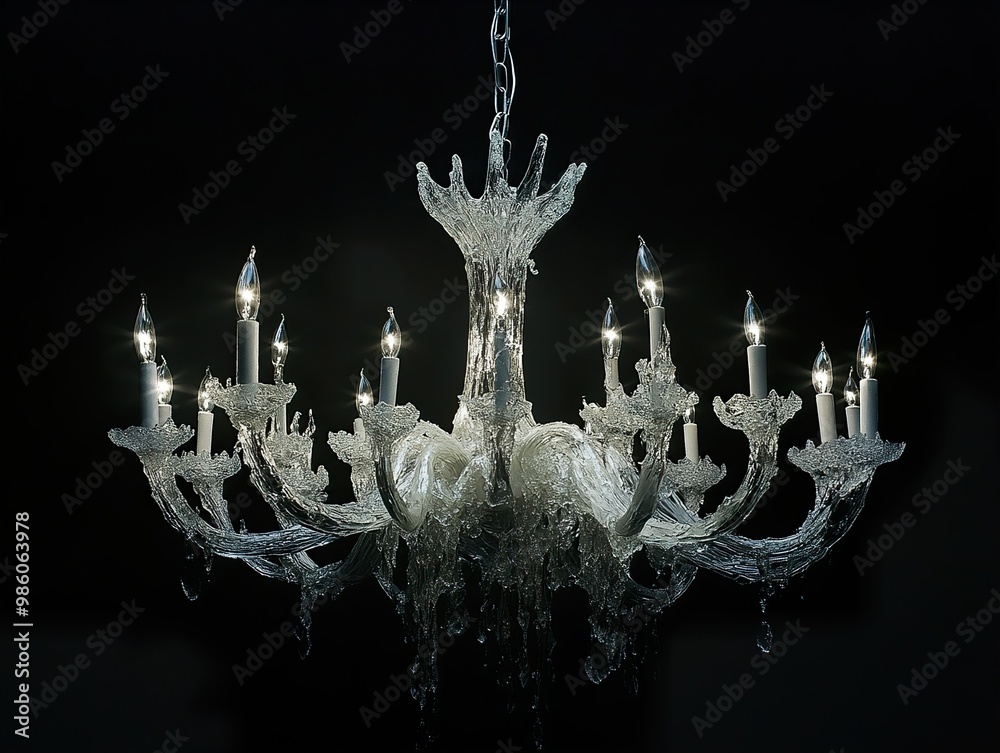 Modern Glass Chandelier: Dripping Elegance and Minimalist Design Modern Glass Chandelier: Dripping Elegance and Minimalist Design