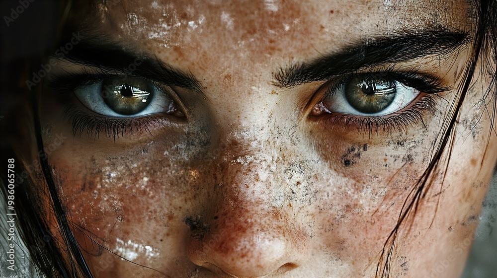 Intense Close-Up Portrait of a Woman's Eyes Intense Close-Up Portrait of a Woman's Eyes
