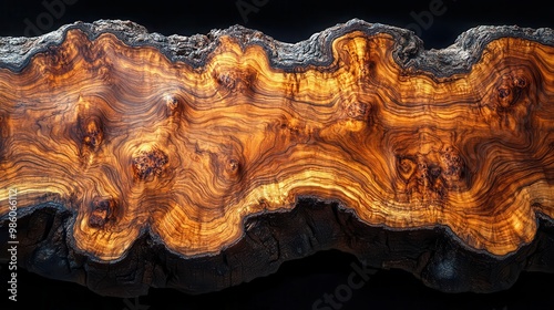 Wallpaper Mural rich wooden table surface with intricate grain patterns and warm honey tones viewed from above in natural light Torontodigital.ca