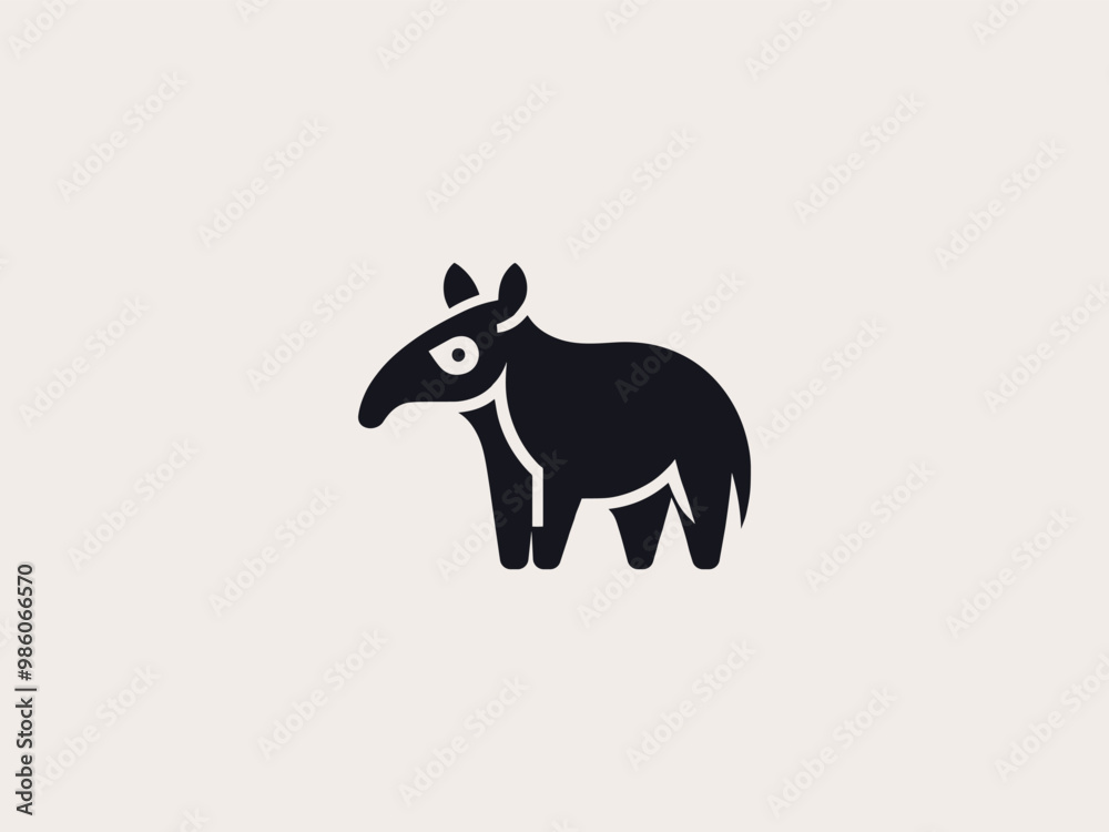 Obraz premium Tapir. Logo, emblem, sign, icon. simple vector illustration, cut out