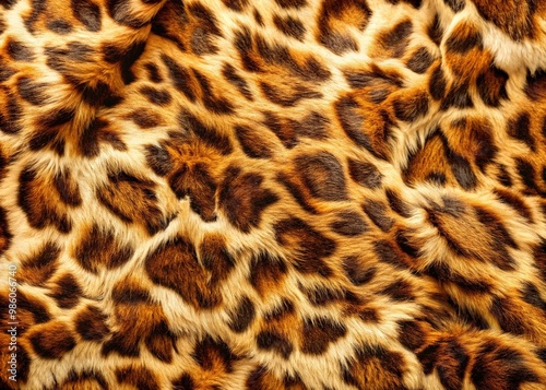 Deeply textured animal print fabric with plush hairs creates a sumptuous backdrop, exuding opulence and sophistication.