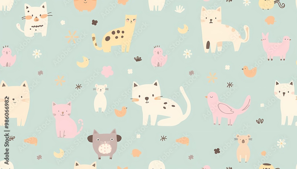 Obraz premium seamless pattern with cats