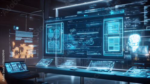 A digital interface displaying personalized lead analysis with advanced metrics and visual data representation in a modern workspace