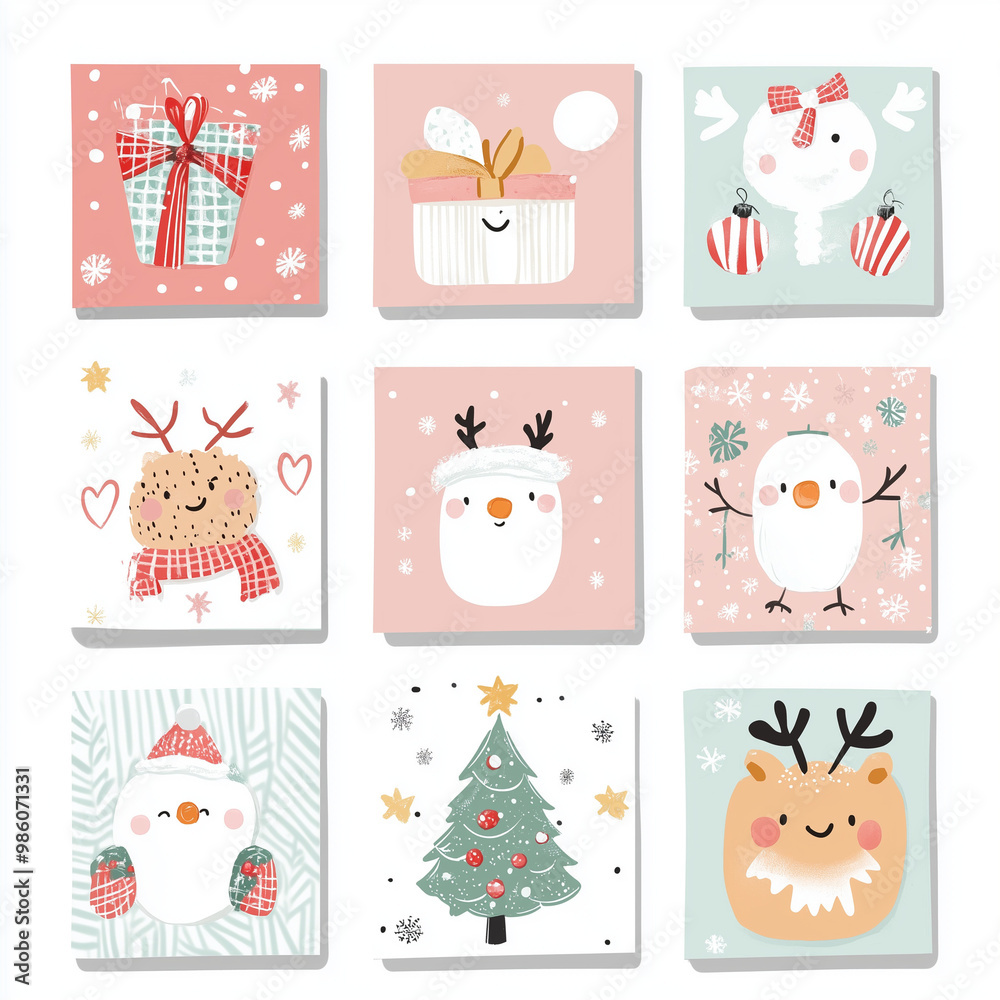 3x3 blocks cute christmas elements 3x3 blocks cute christmas elements