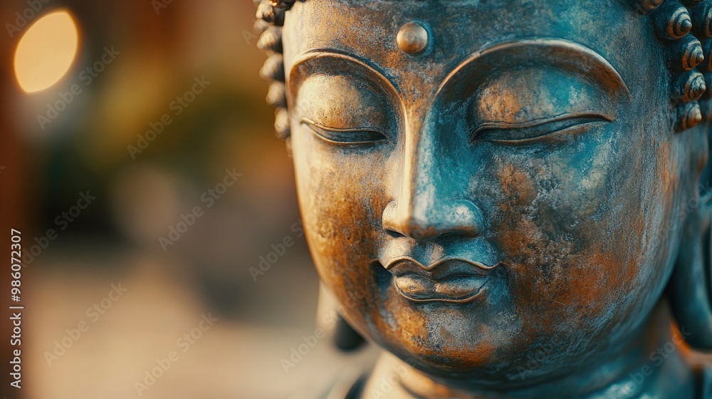 A close-up of a Buddha statue’s serene face, captured with soft, focused lighting that emphasizes the smooth texture and tranquil expression. The blurred background creates a contemplative A close-up of a Buddha statue’s serene face, captured with soft, focused lighting that emphasizes the smooth texture and tranquil expression. The blurred background creates a contemplative