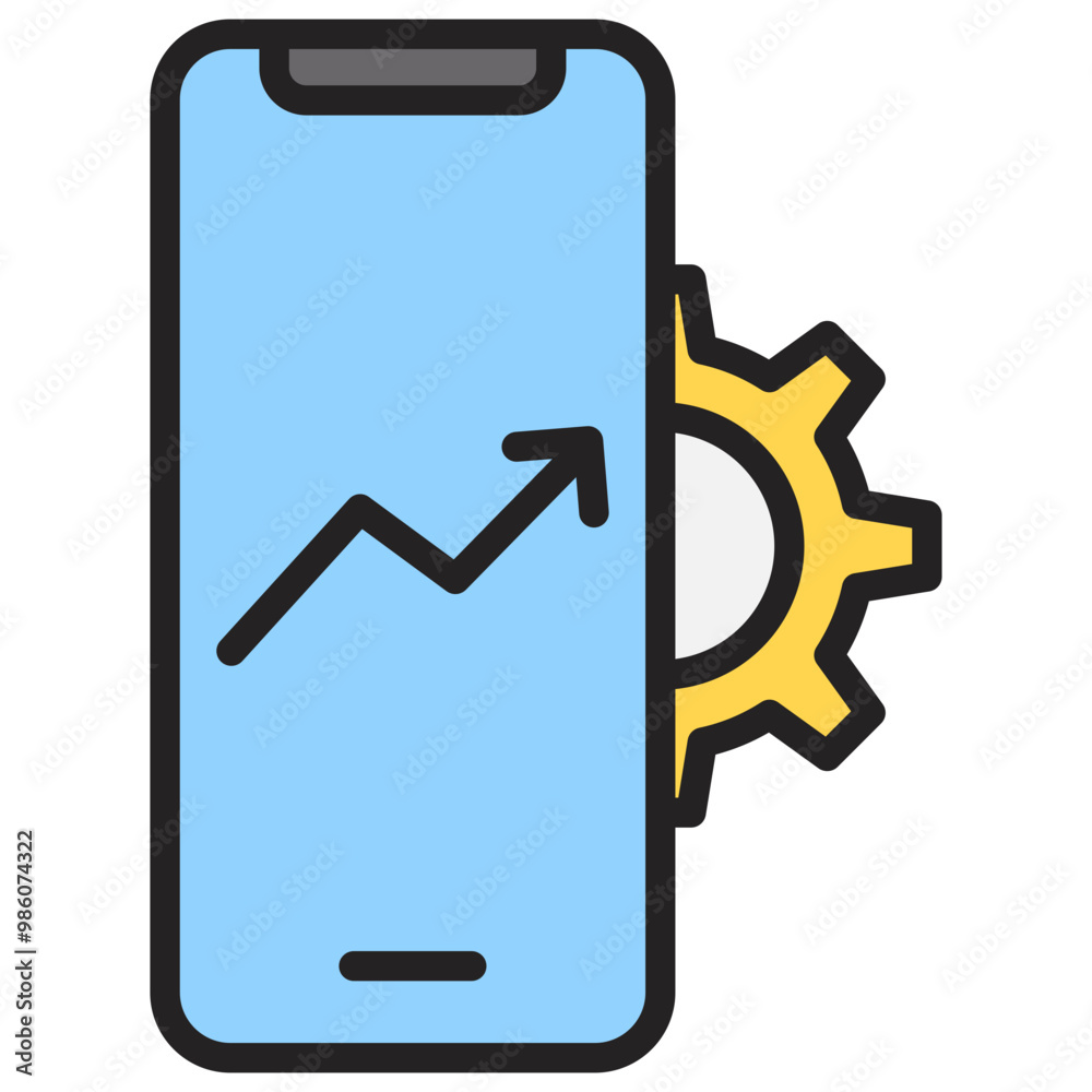 Mobile development icon with line color style Mobile development icon with line color style