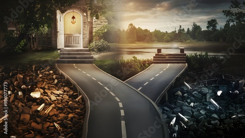 Two roads diverge in a yellow house