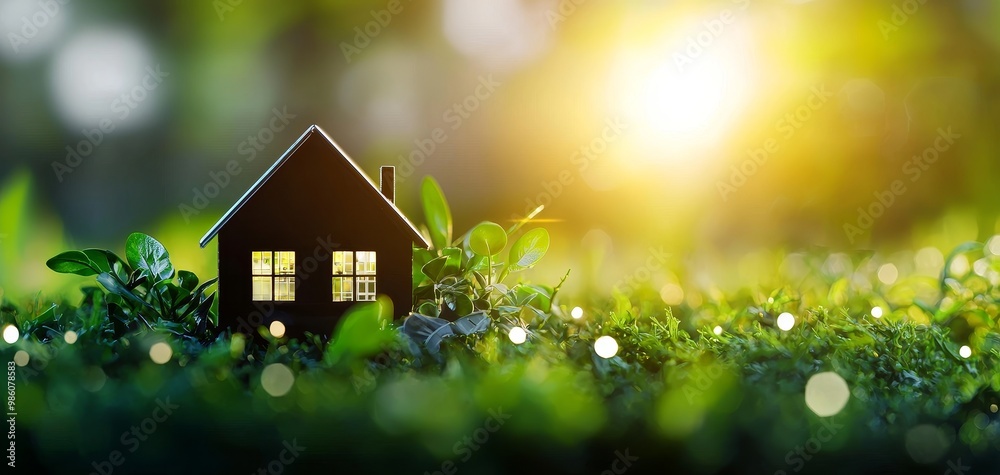 Abstract image of a home surrounded by trend arrows and graphs, Home, Trends Abstract image of a home surrounded by trend arrows and graphs, Home, Trends
