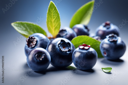 Blueberry on white studio 