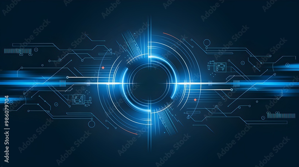 A blue background with a circle in the middle A blue background with a circle in the middle