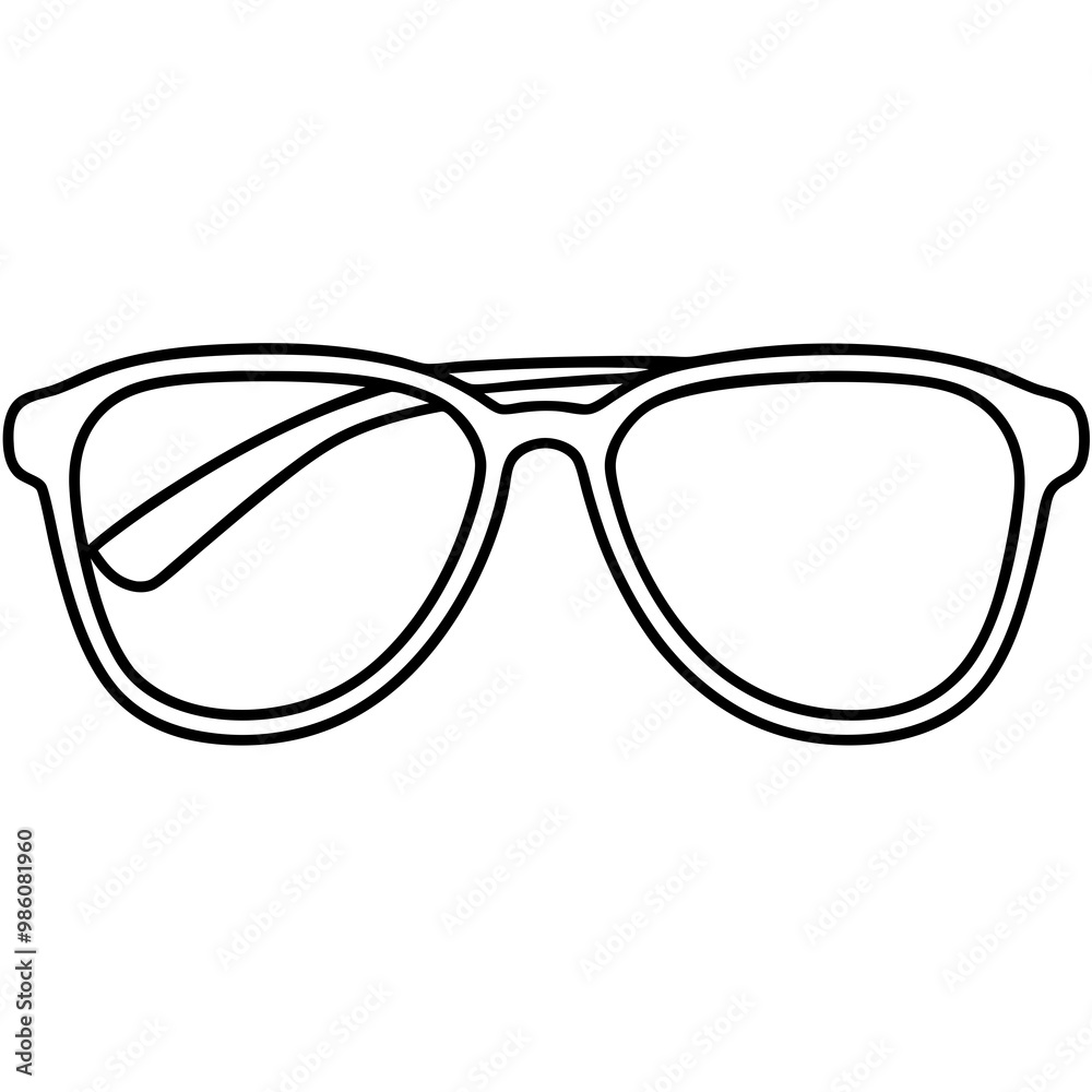 Glasses Line Art Vector Illustration Glasses Line Art Vector Illustration