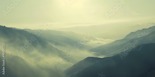 Misty Mountain Landscape at Sunrise