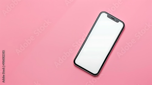 Blank Smartphone Screen on Pink Background