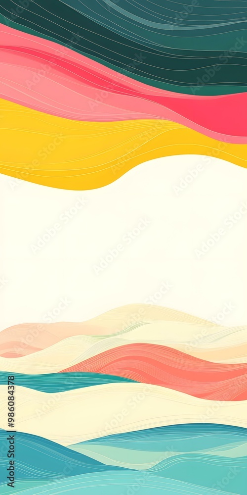 Abstract Colorful Wavy Lines Background Illustration Abstract Colorful Wavy Lines Background Illustration