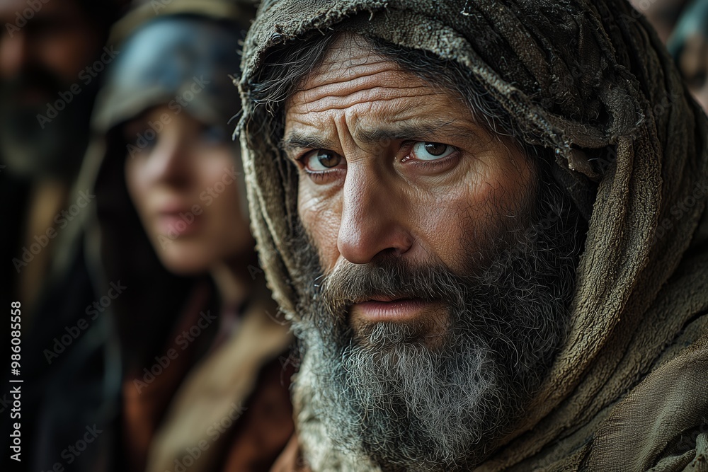 Fototapeta premium Abraham's Test: The Sacrifice of Isaac and the Divine Narrative of Faith and Obedience