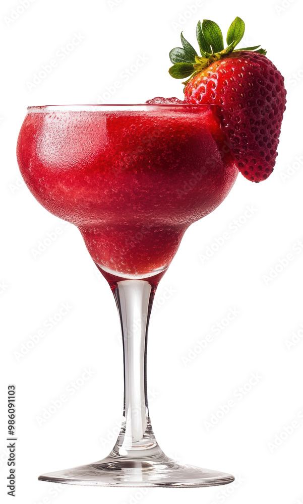 Elegant strawberry cocktail served chilled isolated on transparent background Elegant strawberry cocktail served chilled isolated on transparent background