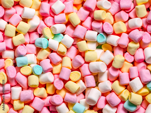 multicolored marshmallow candies. texture of sweets. background