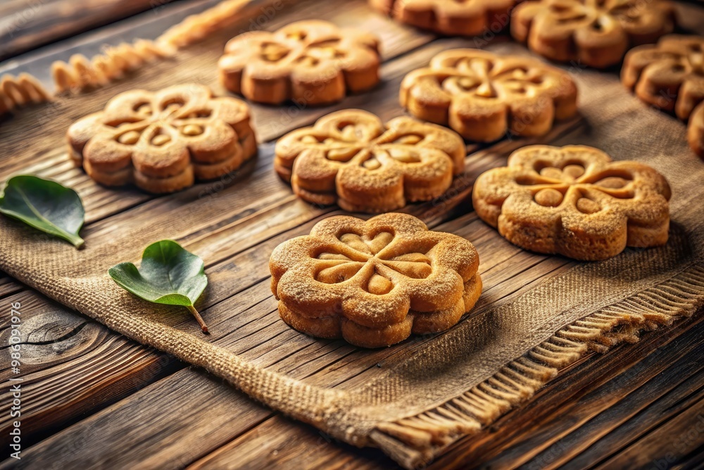 Delightful Trefoil cookies artfully arranged on a rustic wooden table, creating a warm vintage aesthetic that invites nostalgia and comfort for every sweet-toothed visitor. Delightful Trefoil cookies artfully arranged on a rustic wooden table, creating a warm vintage aesthetic that invites nostalgia and comfort for every sweet-toothed visitor.