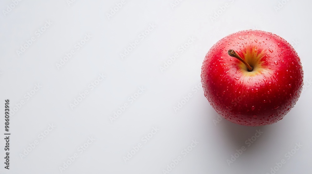 Fresh Apple on Solid White Background with Ample Copy Space, AI generated illustration Fresh Apple on Solid White Background with Ample Copy Space, AI generated illustration