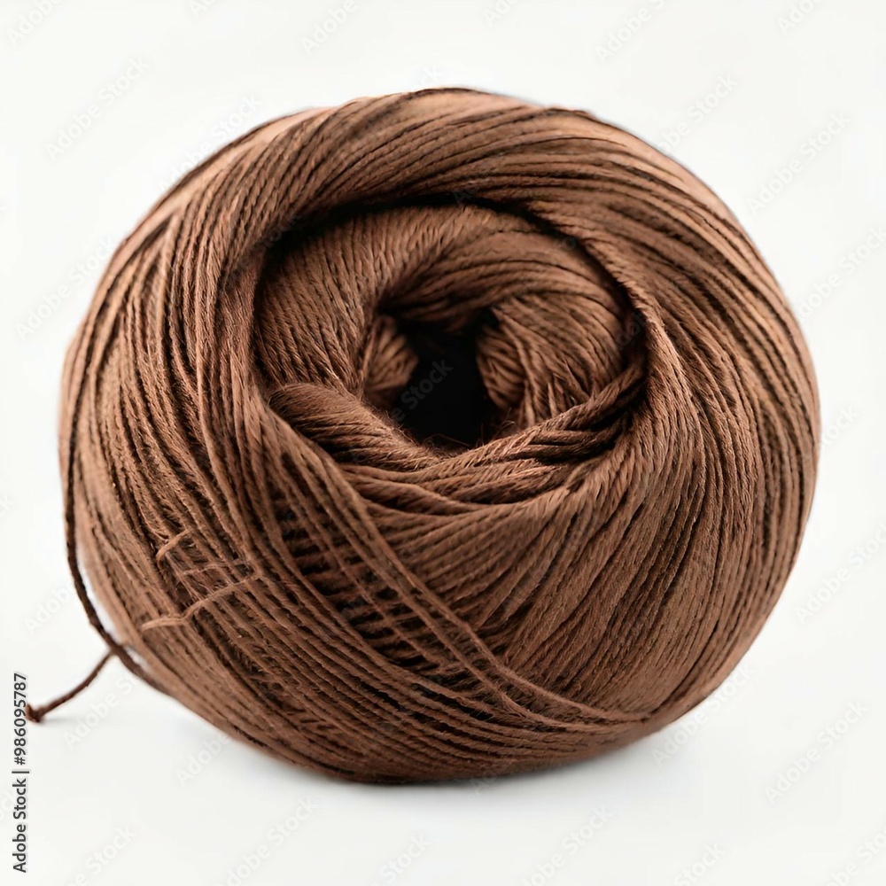brown thread on a white background brown thread on a white background