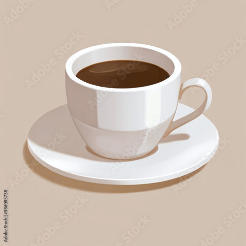 Minimalist Coffee Cup Illustration – Contemporary Art Design for Cafe, Beverage, and Lifestyle Concepts