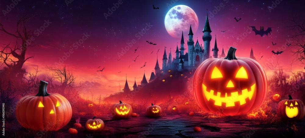 halloween background with pumpkins and cute ghosts halloween background with pumpkins and cute ghosts