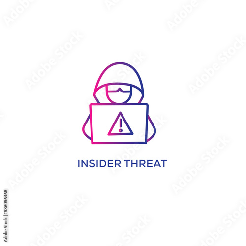 Insider Threat editable outline Vector icon 