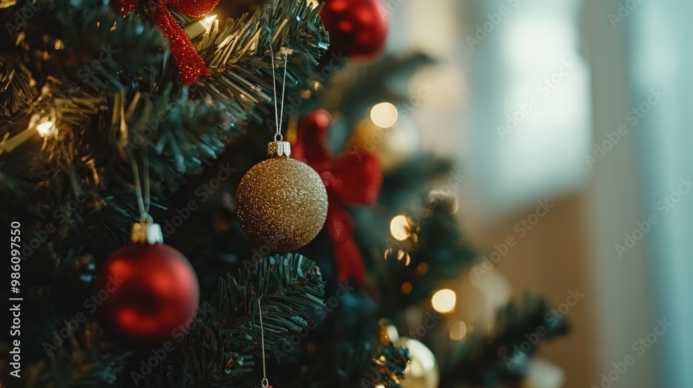 Christmas tree indoors close up Christmas tree indoors close up