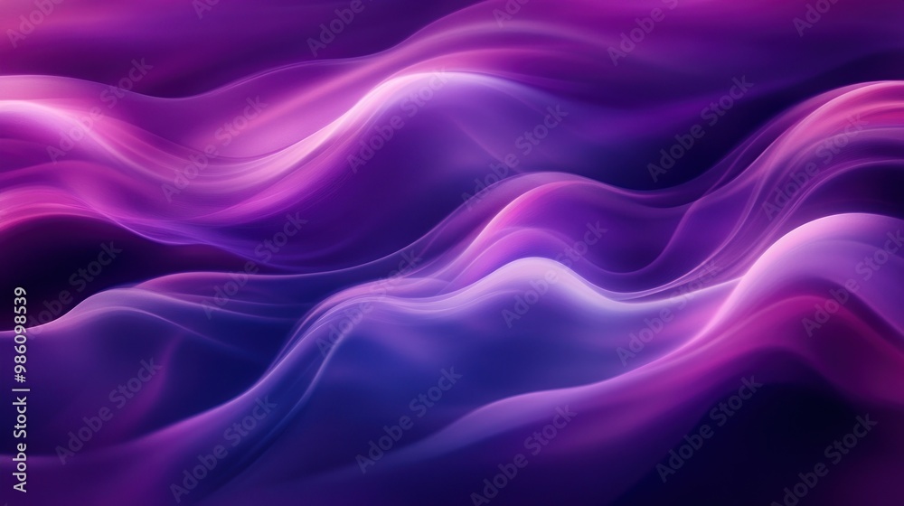 Obraz premium Abstract purple and blue glowing waves.