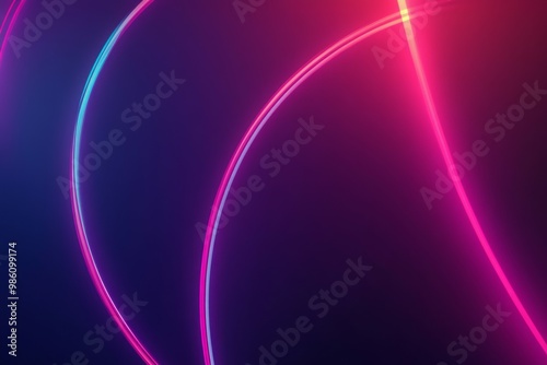 elegant Abstract background with neon glowing half-circles