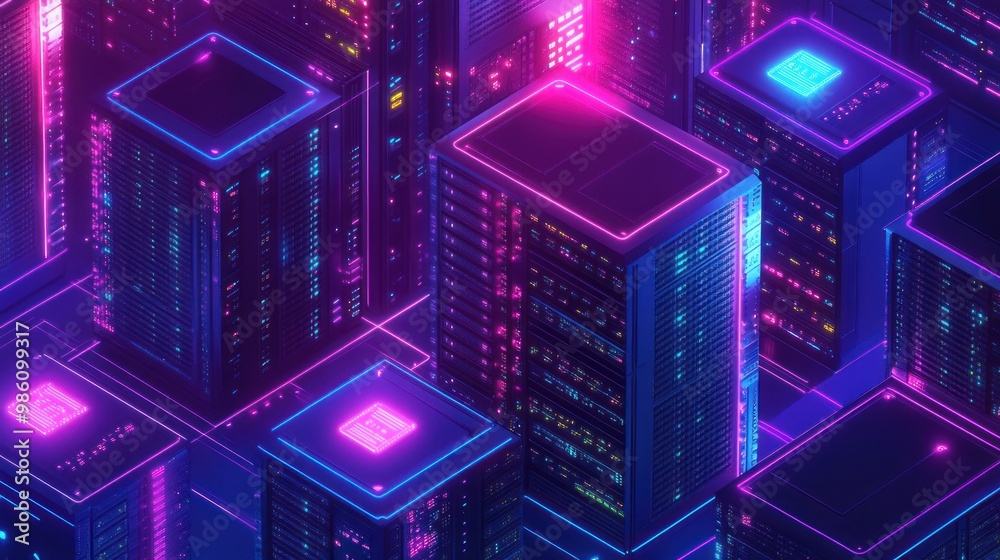 Abstract futuristic city with neon lights glowing in the dark. Abstract futuristic city with neon lights glowing in the dark.
