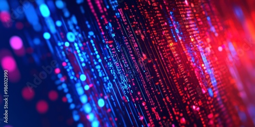 Wallpaper Mural Red blue digital background technology technological operations neural networks AI big data transmission encryption archives audio visual science cyber connection technology computer coding virus Torontodigital.ca