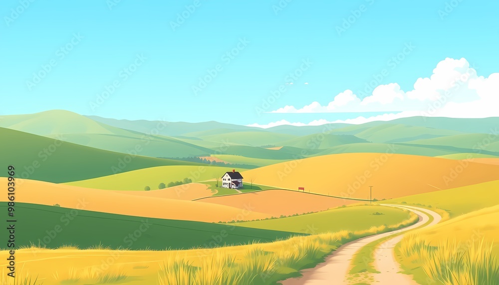 landscape with grass and blue sky landscape with grass and blue sky