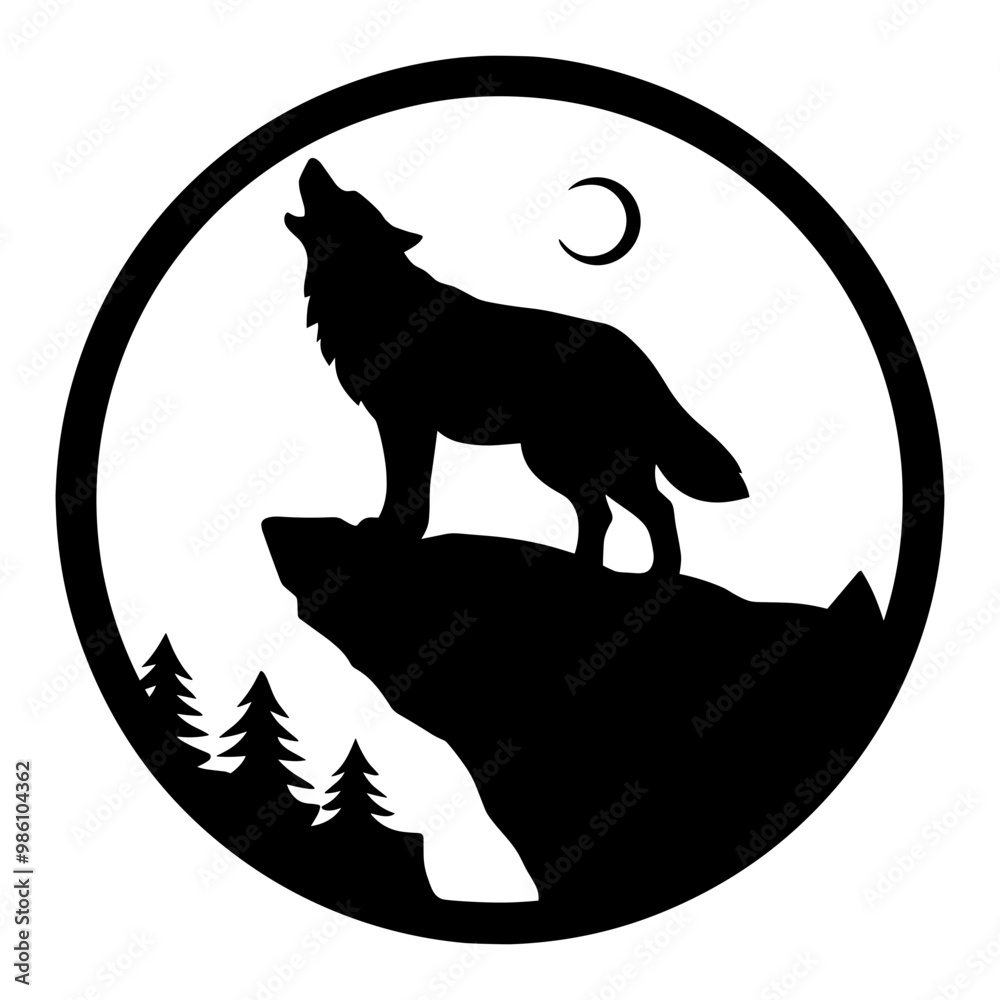 Obraz premium Wolf on a Cliff