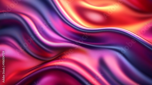 A purple and orange fabric with a wave pattern