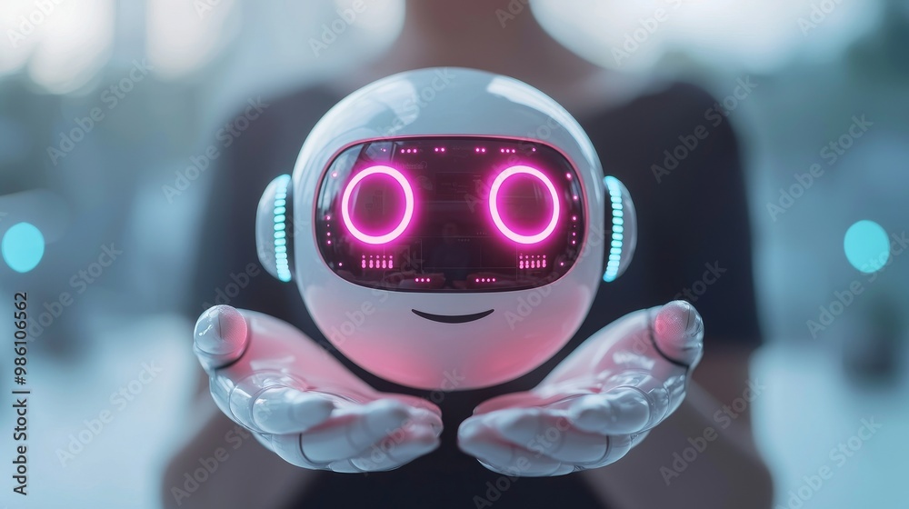 A happy consumer giving their approval after receiving quick help from a chatbot A happy consumer giving their approval after receiving quick help from a chatbot